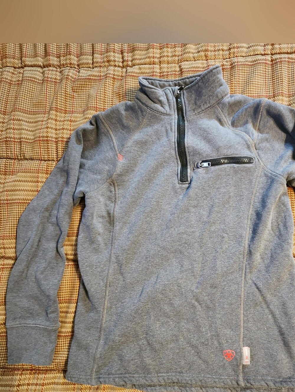 Ariat FR Work Quarter Zip Pullover XS Flame Resistant CAT 2 22 ATPV Gray Work
